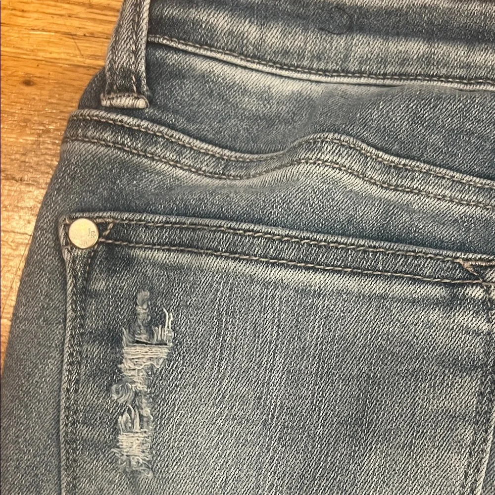 Judy Blue Light Blue Distressed Ankle Jeans - Picture 10 of 11